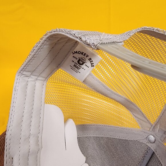 Smokey Bear Trucker Hat Snap Back Patch Brown You Can Prevent Wildfires Hat NEW - Picture 10 of 11